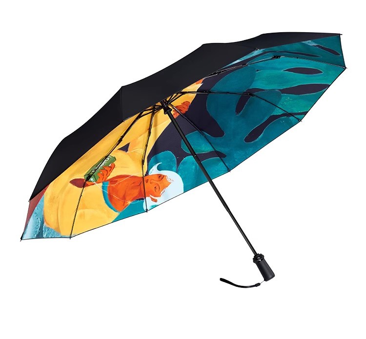 手繪油彩復古折疊傘自動開遮陽傘